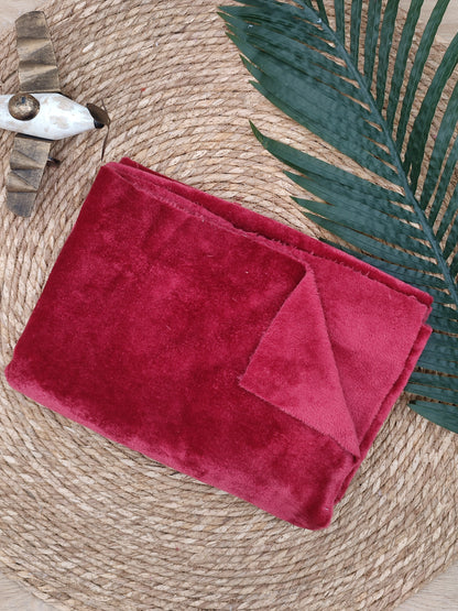 Tissu Doudou - Polaire Bordeaux