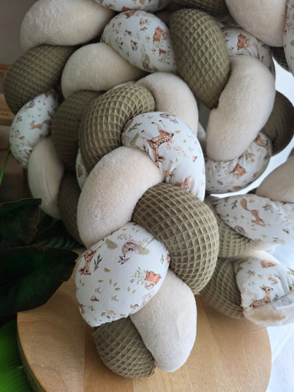 Tresse de lit 3 brins 300cm olive doudou beige et bambi