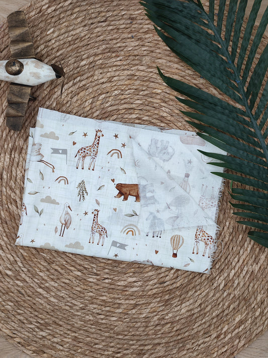 Tissu en coton - Popeline de coton - motif Cigogne