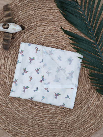 Tissu en coton - Popeline de coton - Motif Colibri