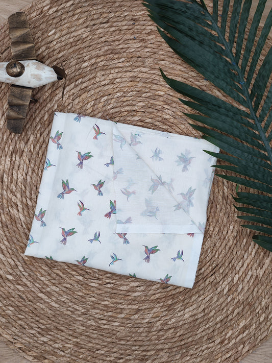 Tissu en coton - Popeline de coton - Motif Colibri