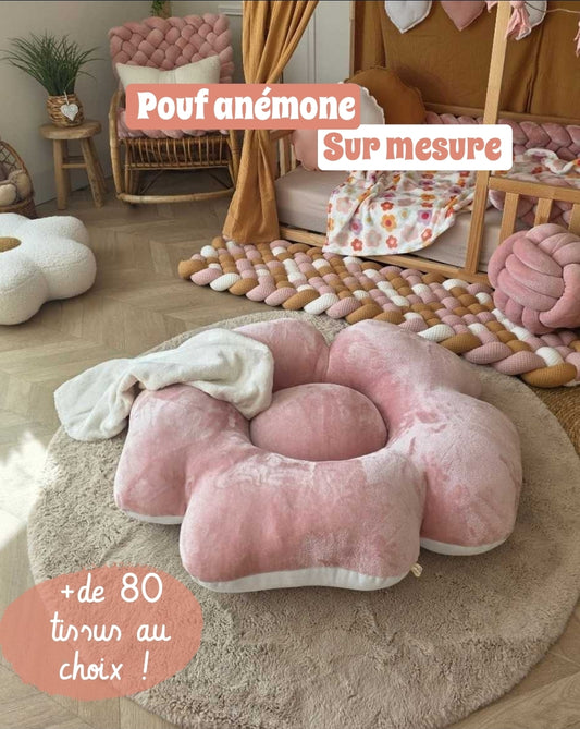 Pouf fleur anémone - Sur mesure