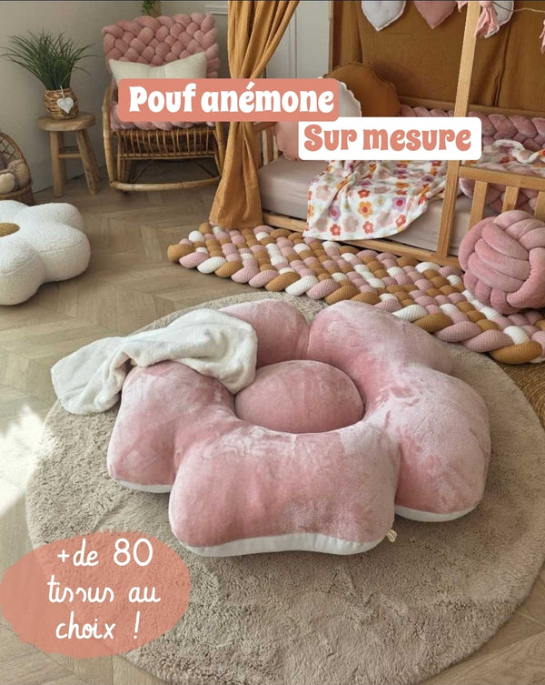Pouf fleur anémone - Sur mesure
