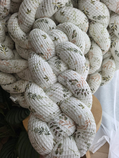 Tresse de lit 4 brins 460cm nid d'abeille fleurs d'hiver déstockage