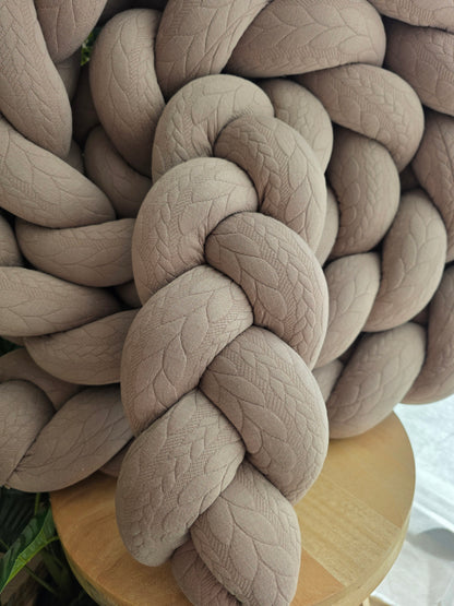 Tresse de lit 3 brins 200cm tricot marron déstockage