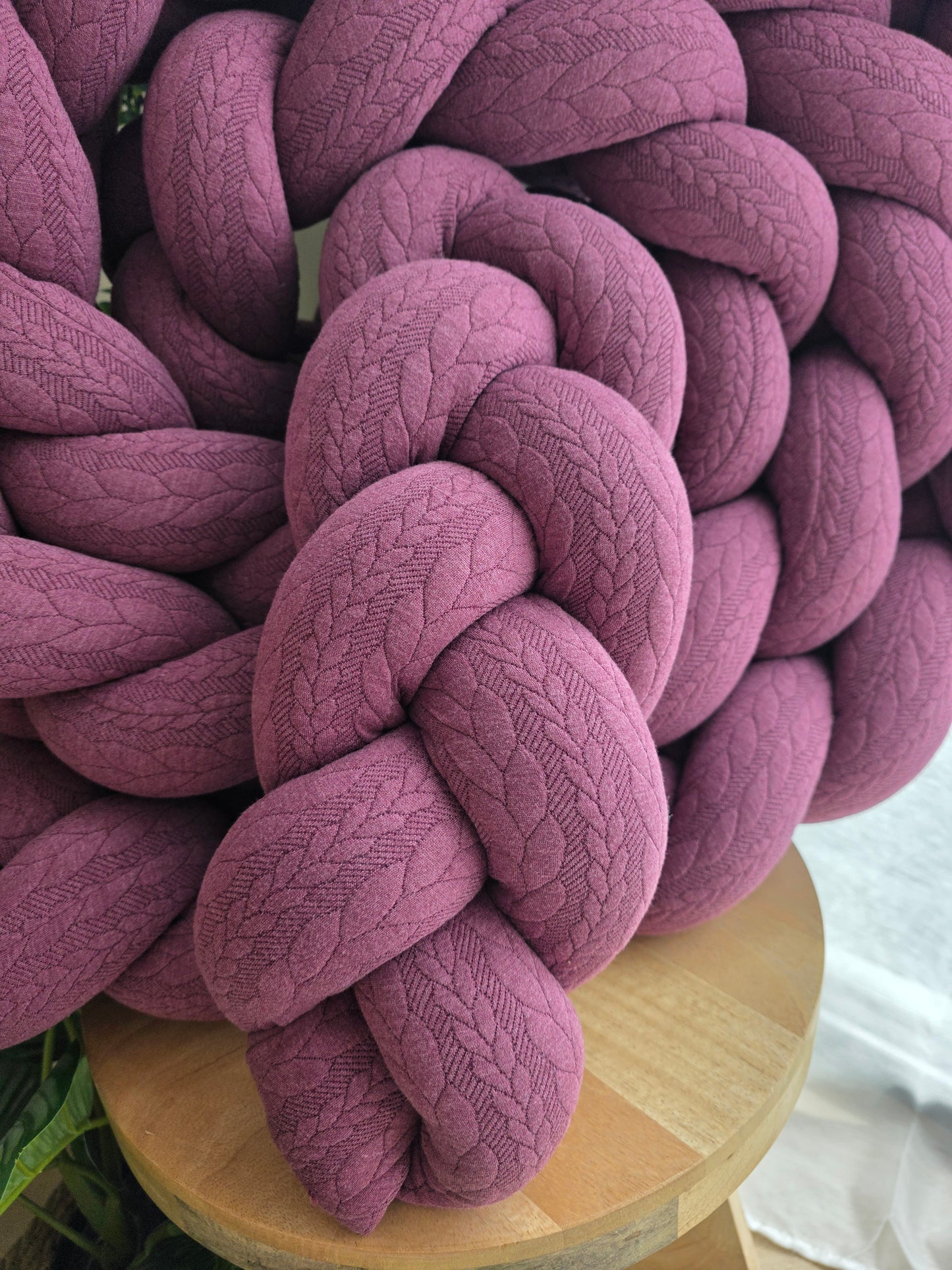 Tresse de lit 3 brins 420cm tricot violet déstockage