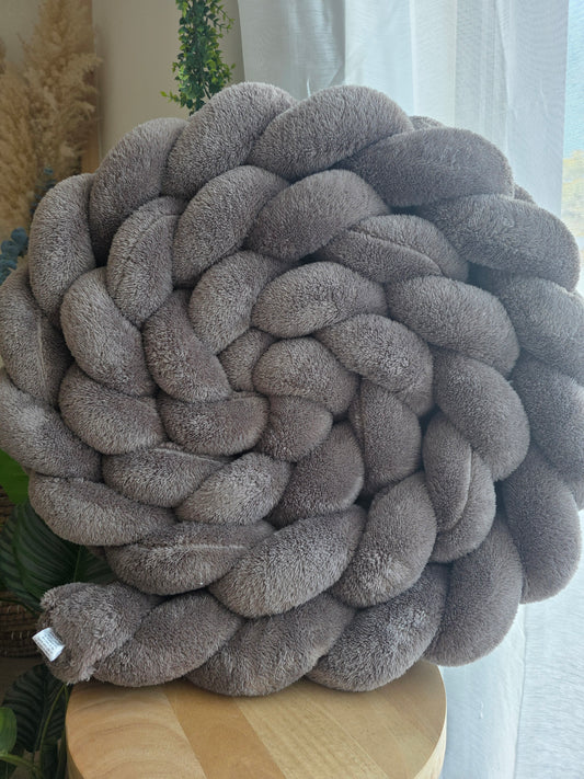 Tresse de lit 3 brins 200cm fourrure gris déstockage