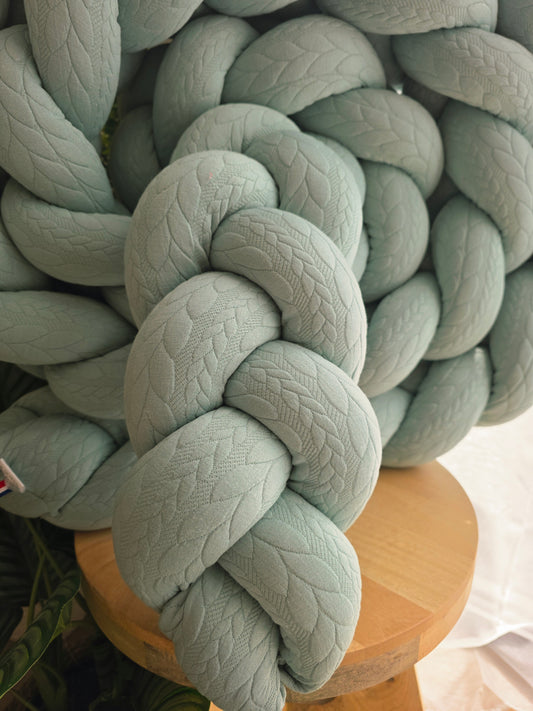 Tresse de lit 3 brins 200cm tricot vert déstockage