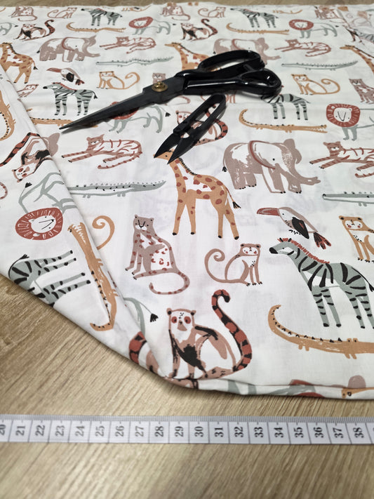 Tissu en coton - Popeline de coton - Motif Savane