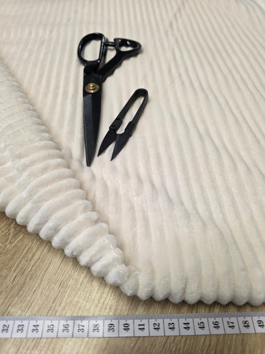 Tissu Côtelé - Velours Crème