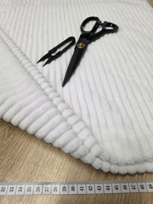 Tissu Côtelé - Velours Blanc