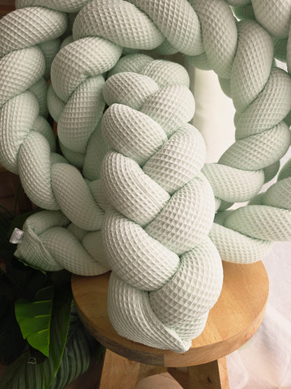 Tresse de lit 3 brins 200cm nid d'abeille menthe