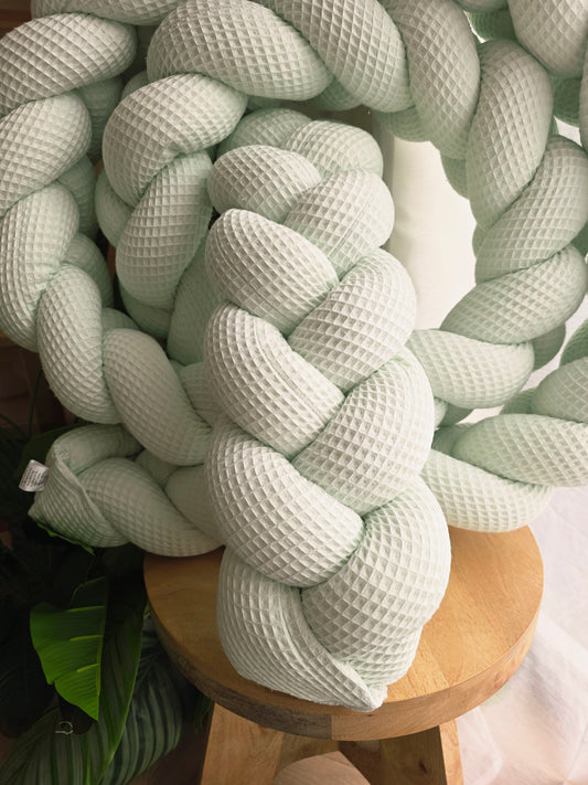 Tresse de lit 3 brins 360cm nid d'abeille menthe déstockage