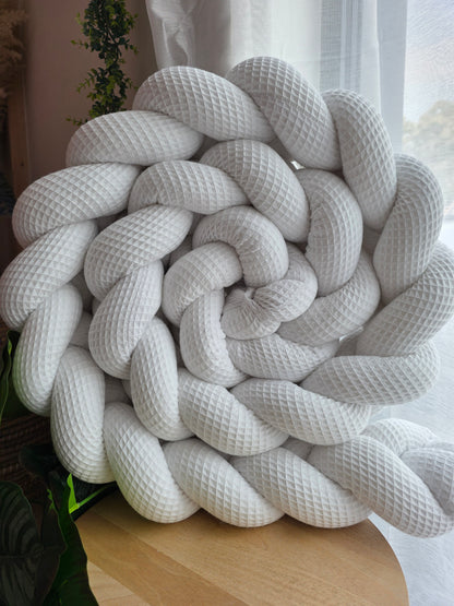 Tresse de lit 3 brins 300cm nid d'abeille blanc