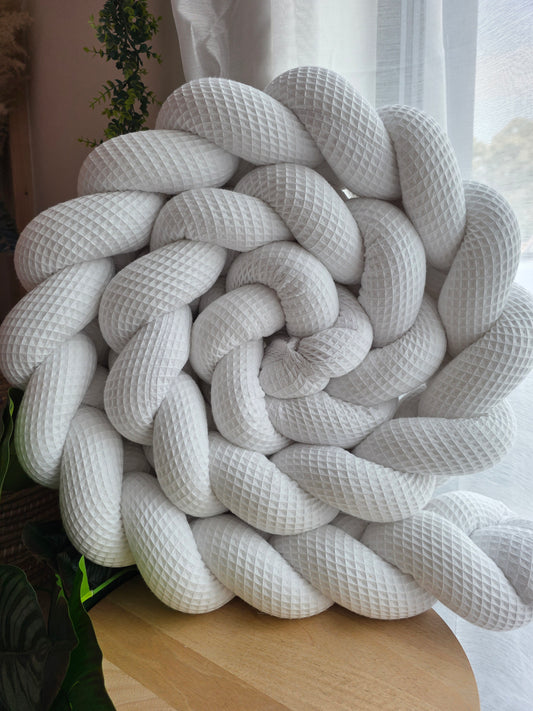 Tresse de lit 3 brins 300cm nid d'abeille blanc