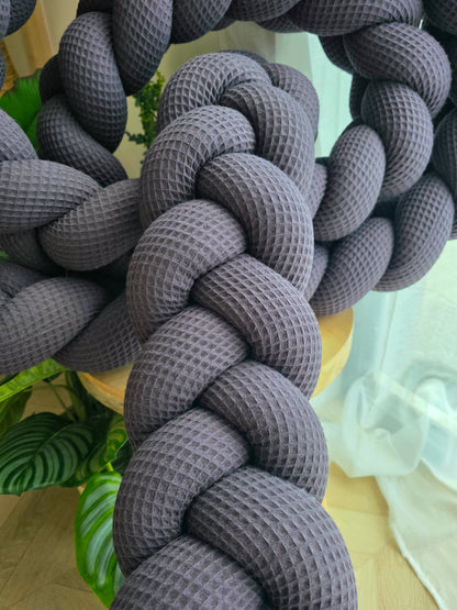 Tresse de lit 3 brins 360cm nid d'abeille aubergine