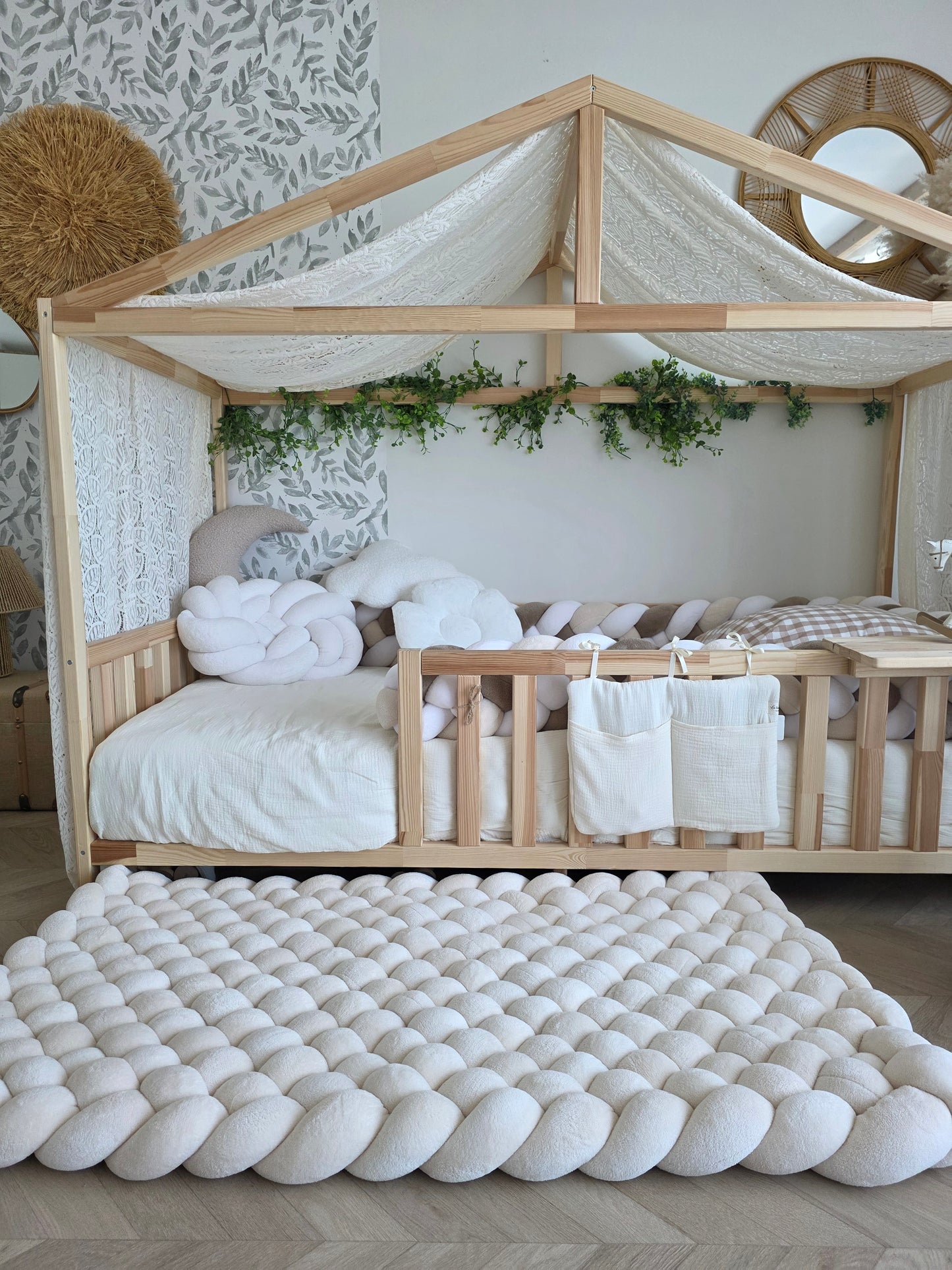 Ciel de lit cabane modèle B dentelle crème