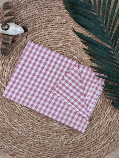 Tissu en coton - Popeline de coton - Motif VIchy rose