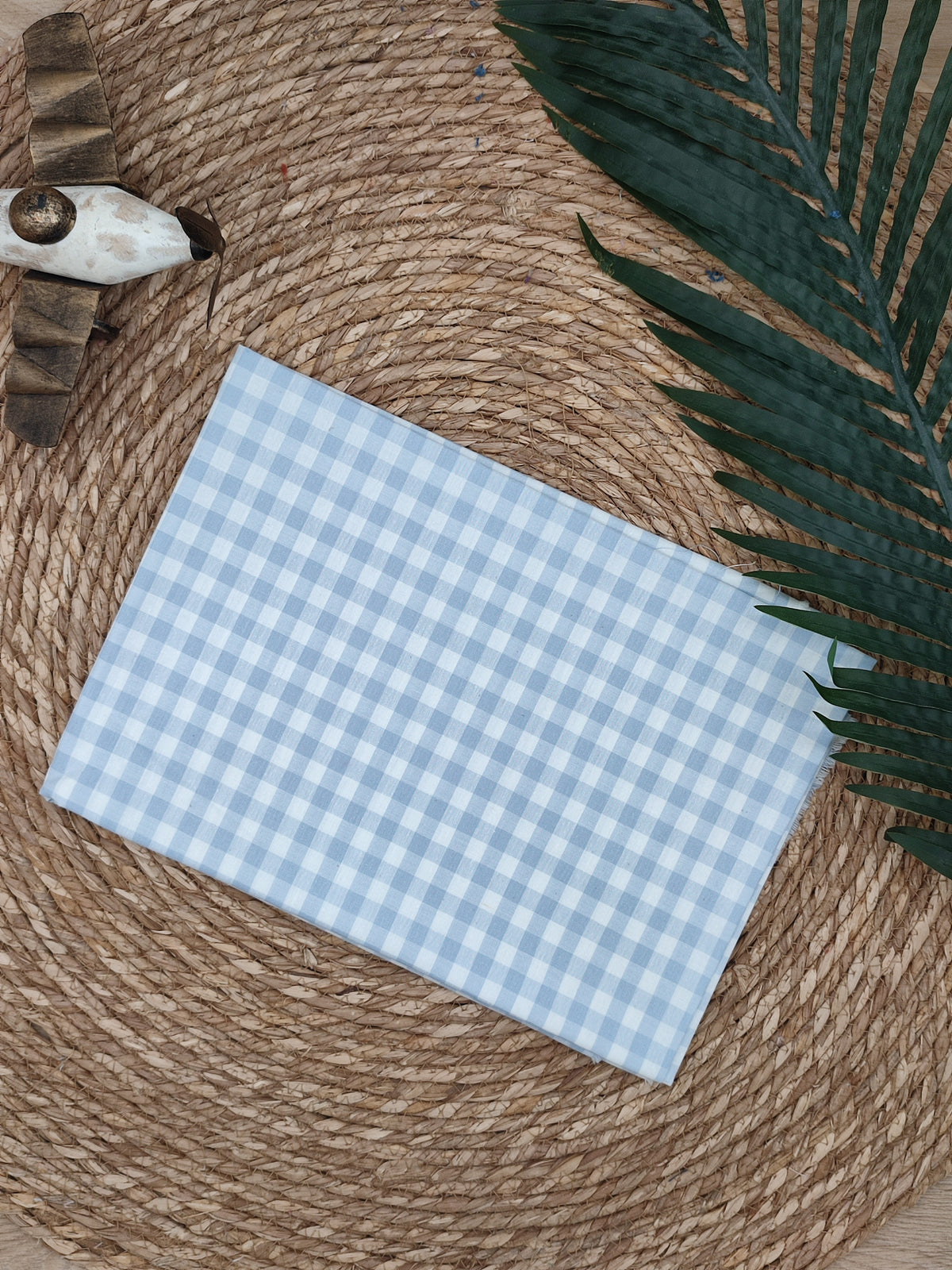 Tissu en coton - Popeline de coton - Motif VIchy bleu