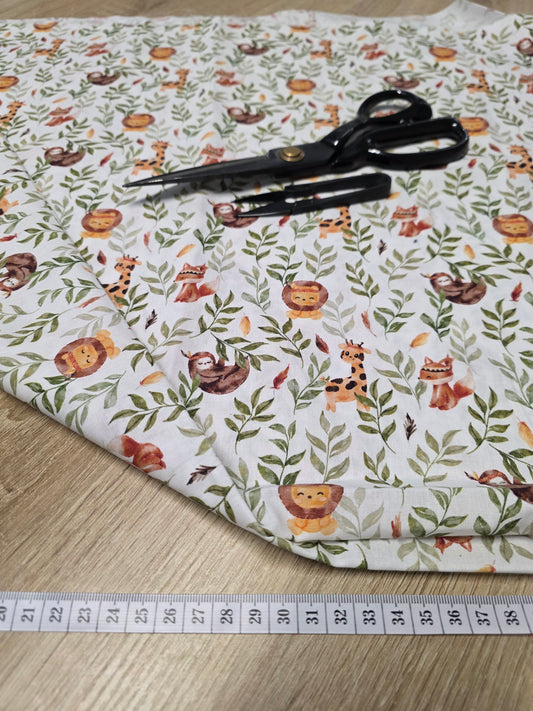 Tissu en coton - Popeline de coton - Motif Lion
