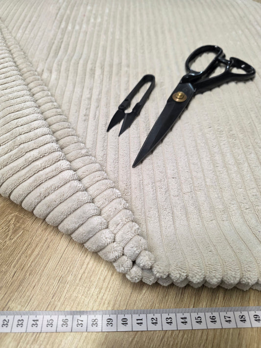Tissu Côtelé - Velours Beige Clair