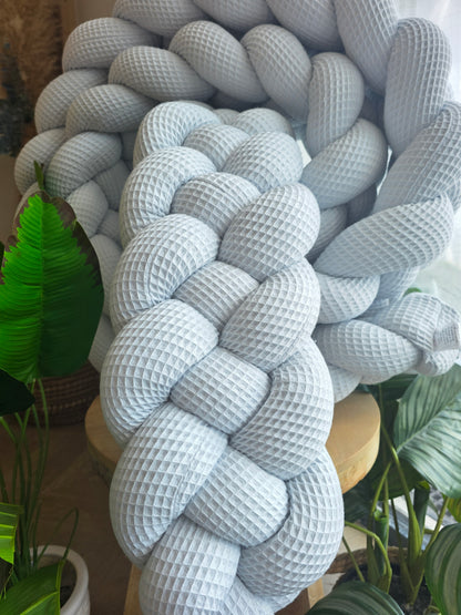 Tresse de lit 4 brins 460cm nid d'abeille bleu