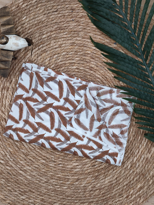 Tissu en coton - Popeline de coton - Motif Pampa marron