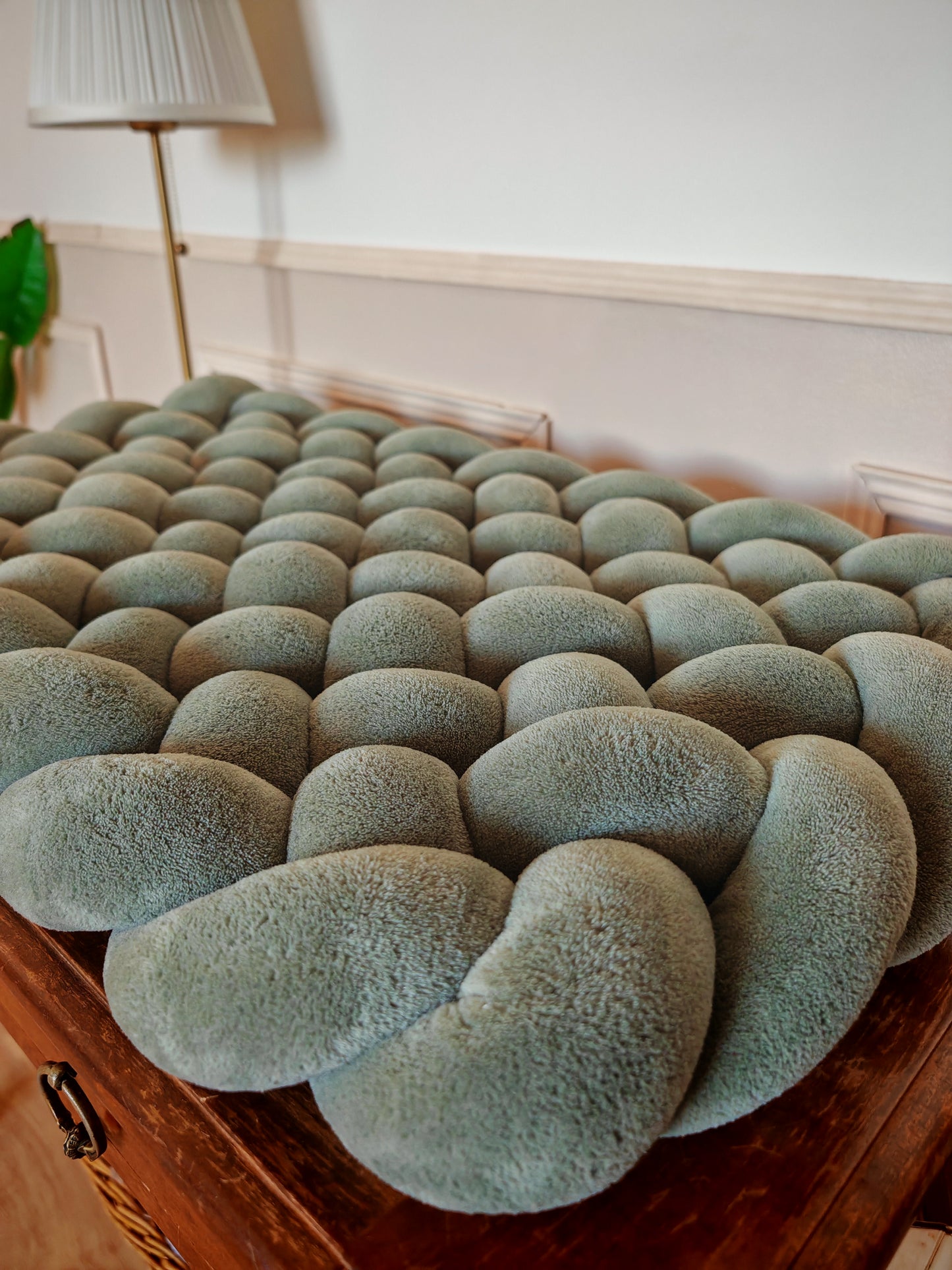 Tapis à langer tressé doudou olive