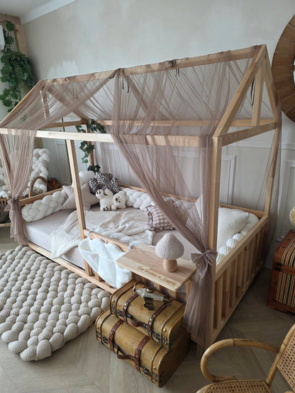 Voile de lit cabane modèle A Simple ou double - Sur mesure