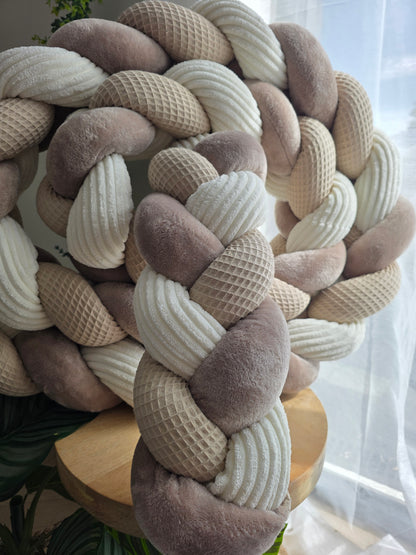Tresse de lit 3 brins 420cm beige doudou galet et côtelé écru