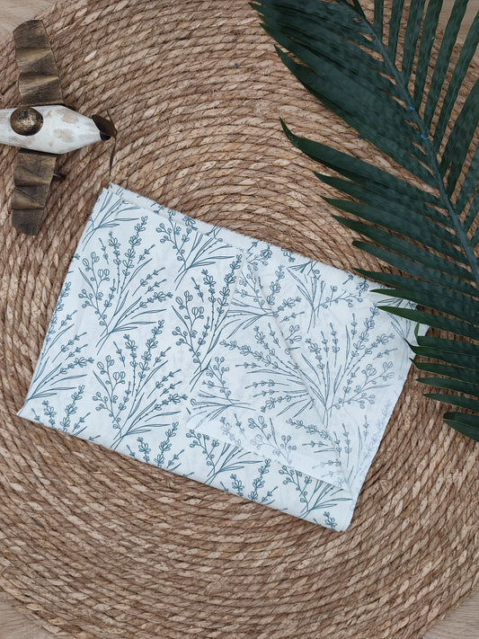 Tissu en coton - Popeline de coton - Motif Branches bleues