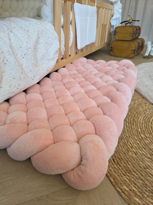 Tapis tressé 100x40cm doudou blush déstockage