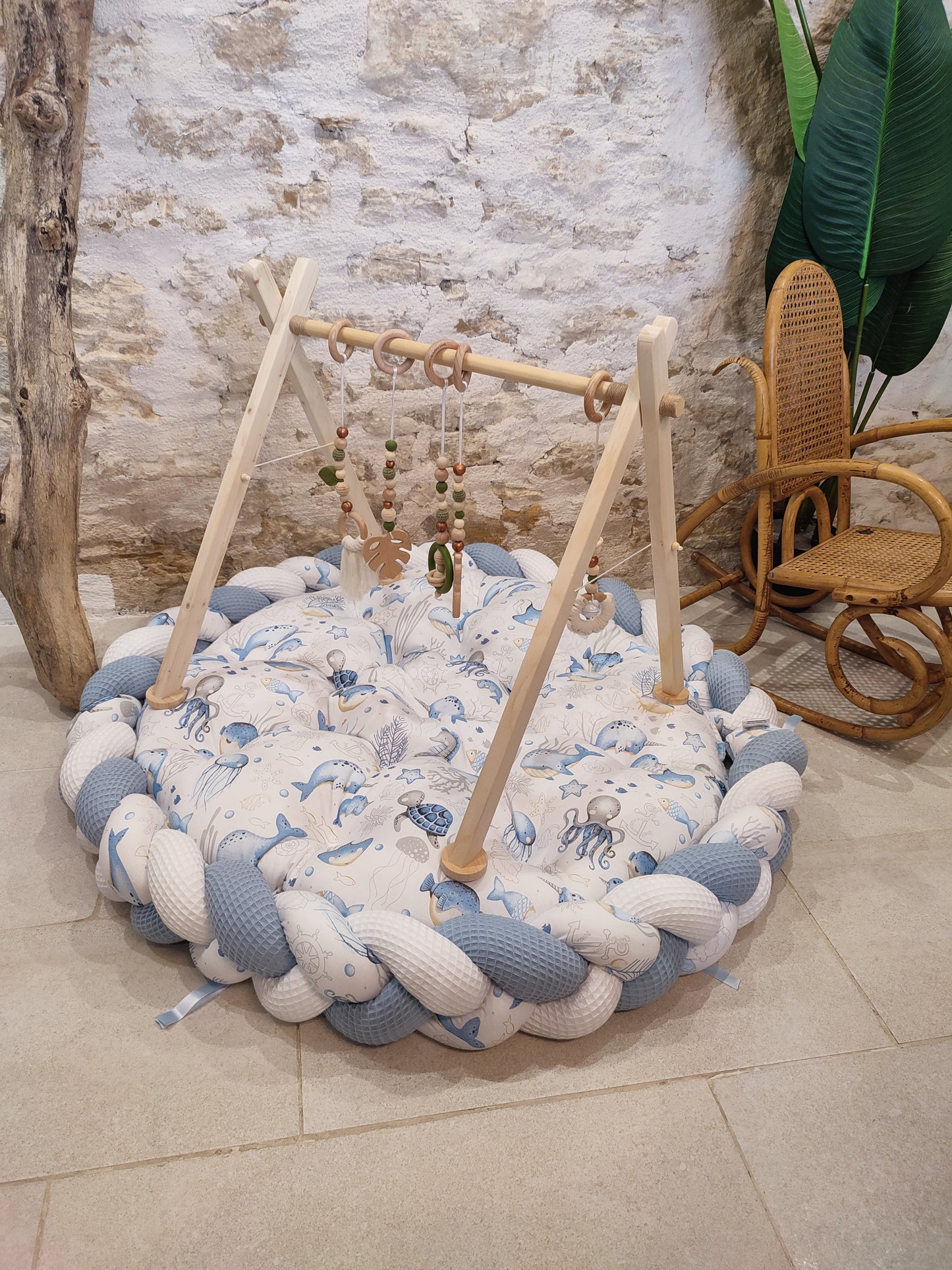 Tapis rond avec tresse 3 brins - Sur mesure