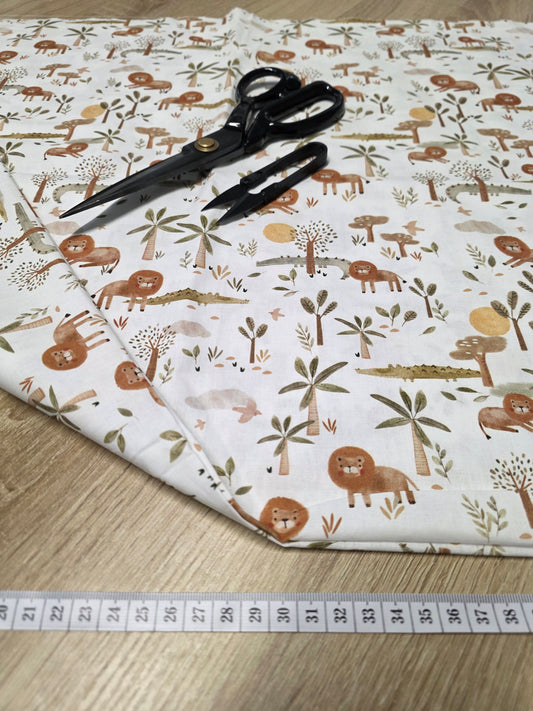 Tissu en coton - Popeline de coton - motif Crocodile