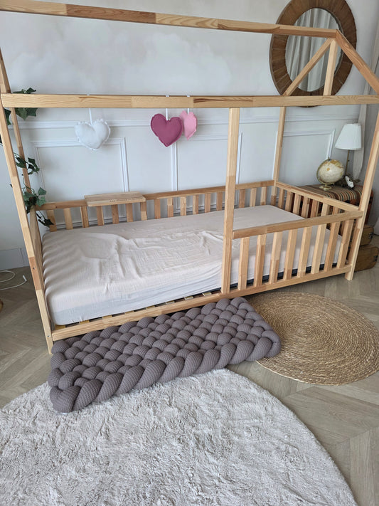 Tapis tressé 100x40cm nid d'abeille cacao