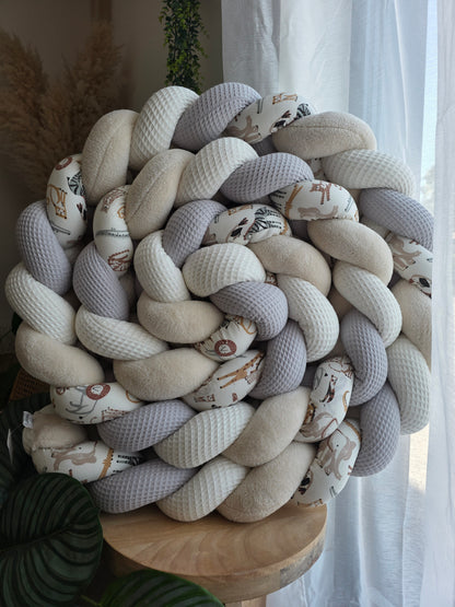 Tresse de lit 4 brins 460cm écru gris doudou beige et safari