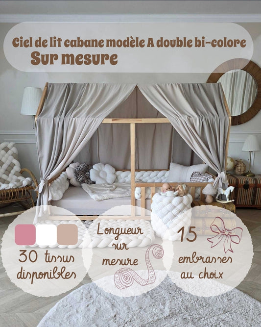 Ciel de lit cabane A Double - Bi-Colore