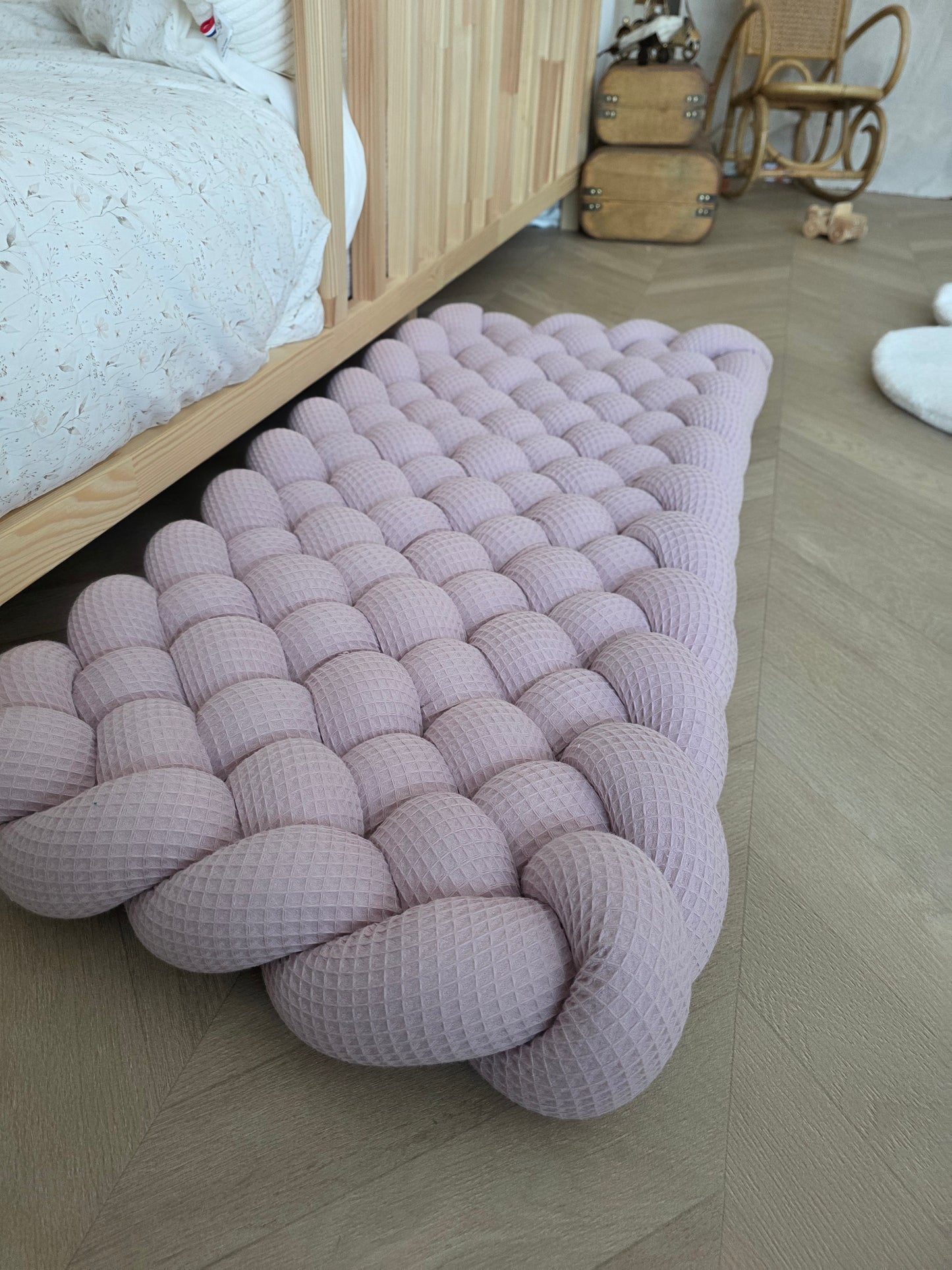Tapis tressé 100x40cm lilas