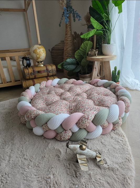 Tapis rond avec tresse 4 brins - Sur mesure