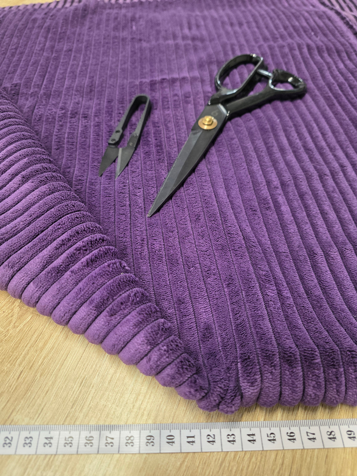 Tissu Côtelé - Velours Prune