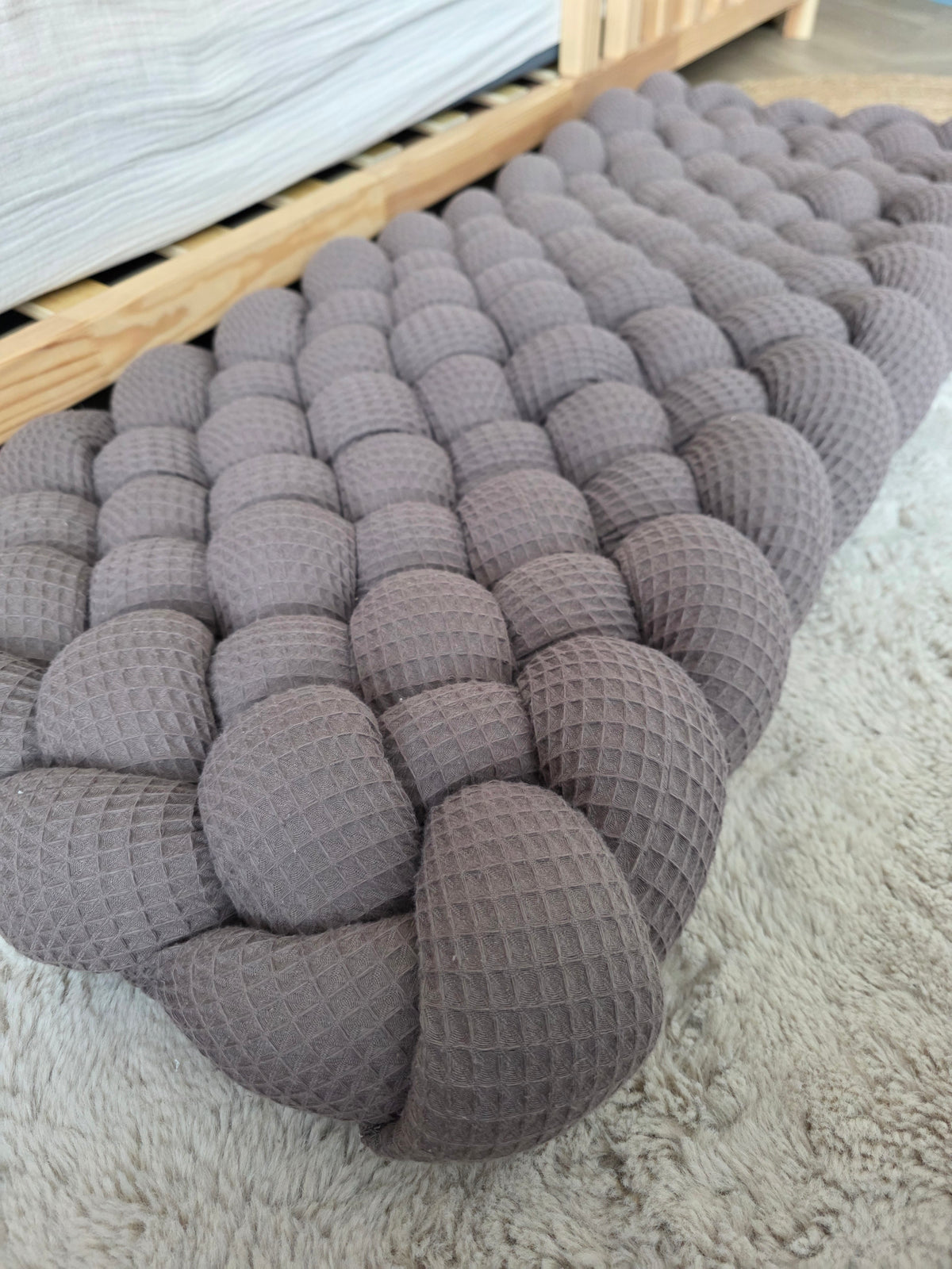 Tapis tressé 100x40cm nid d'abeille cacao