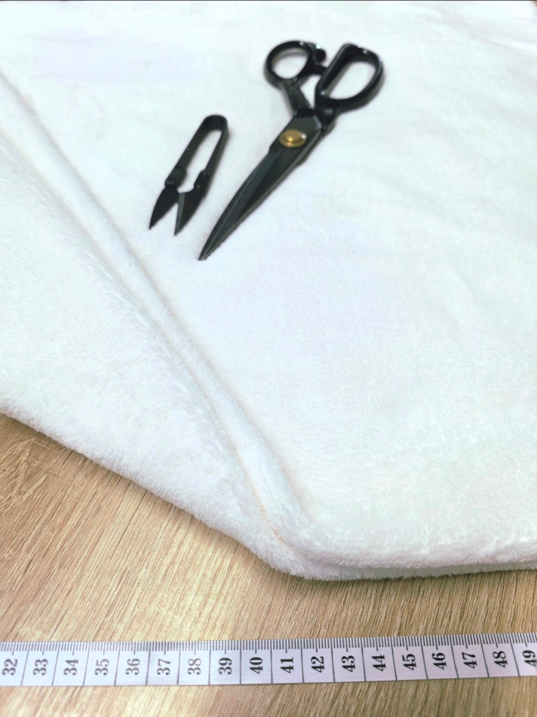 Tissu Doudou - Polaire Blanc