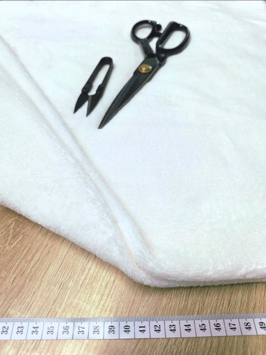 Tissu Doudou - Polaire Blanc