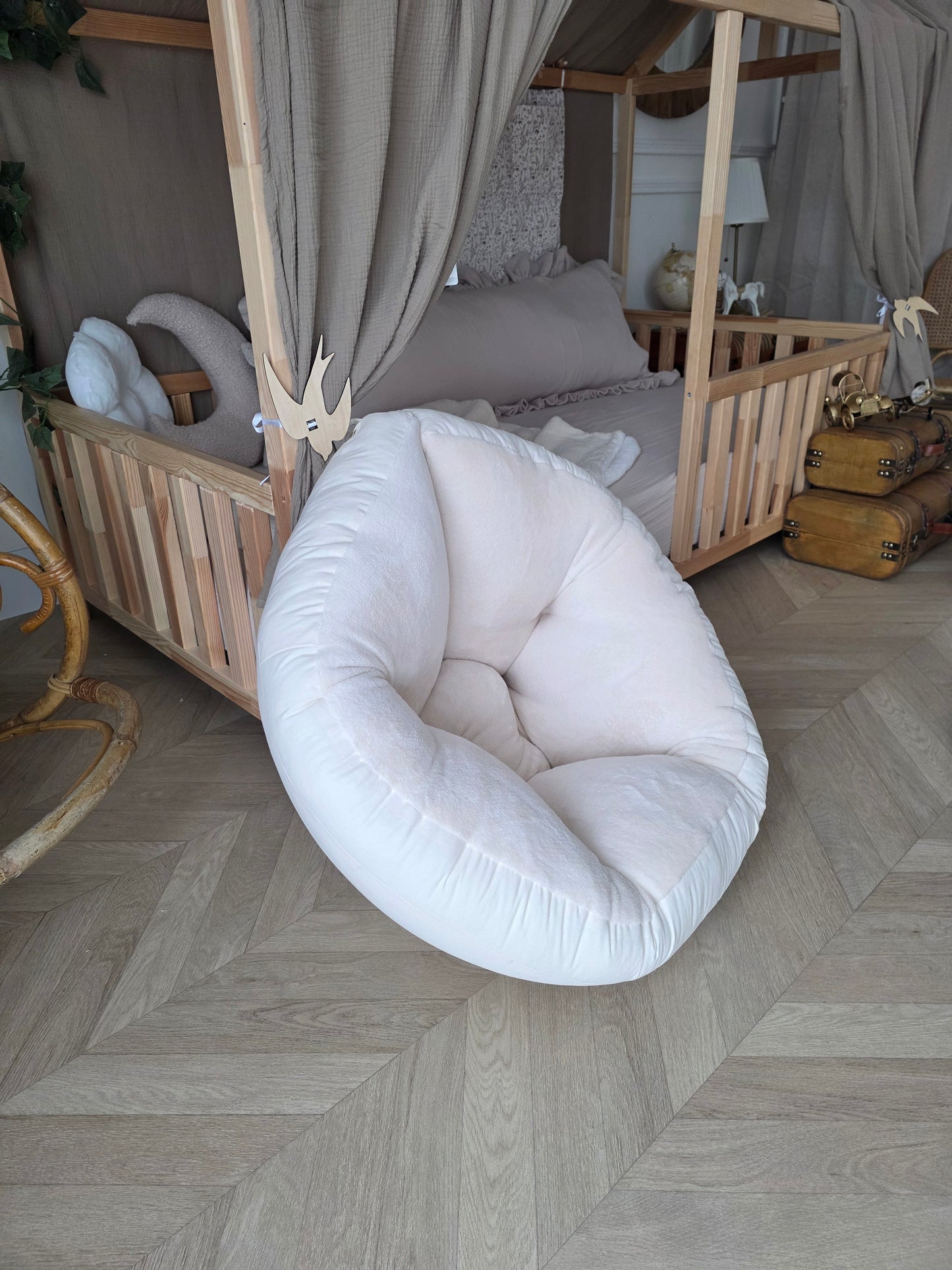 Tapis 2 en 1 fauteuil doudou beige