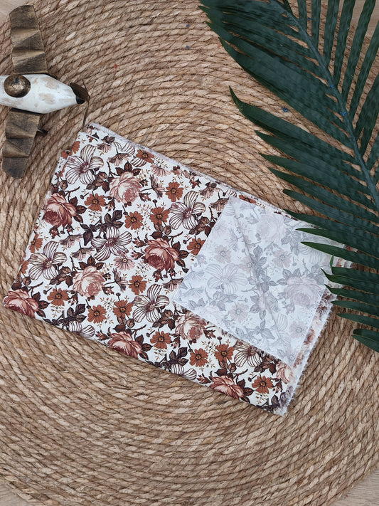 Tissu en coton - Popeline de coton - Motif Old flowers
