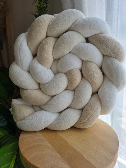 Tresse de lit 3 brins 300cm doudou blanc écru et beige