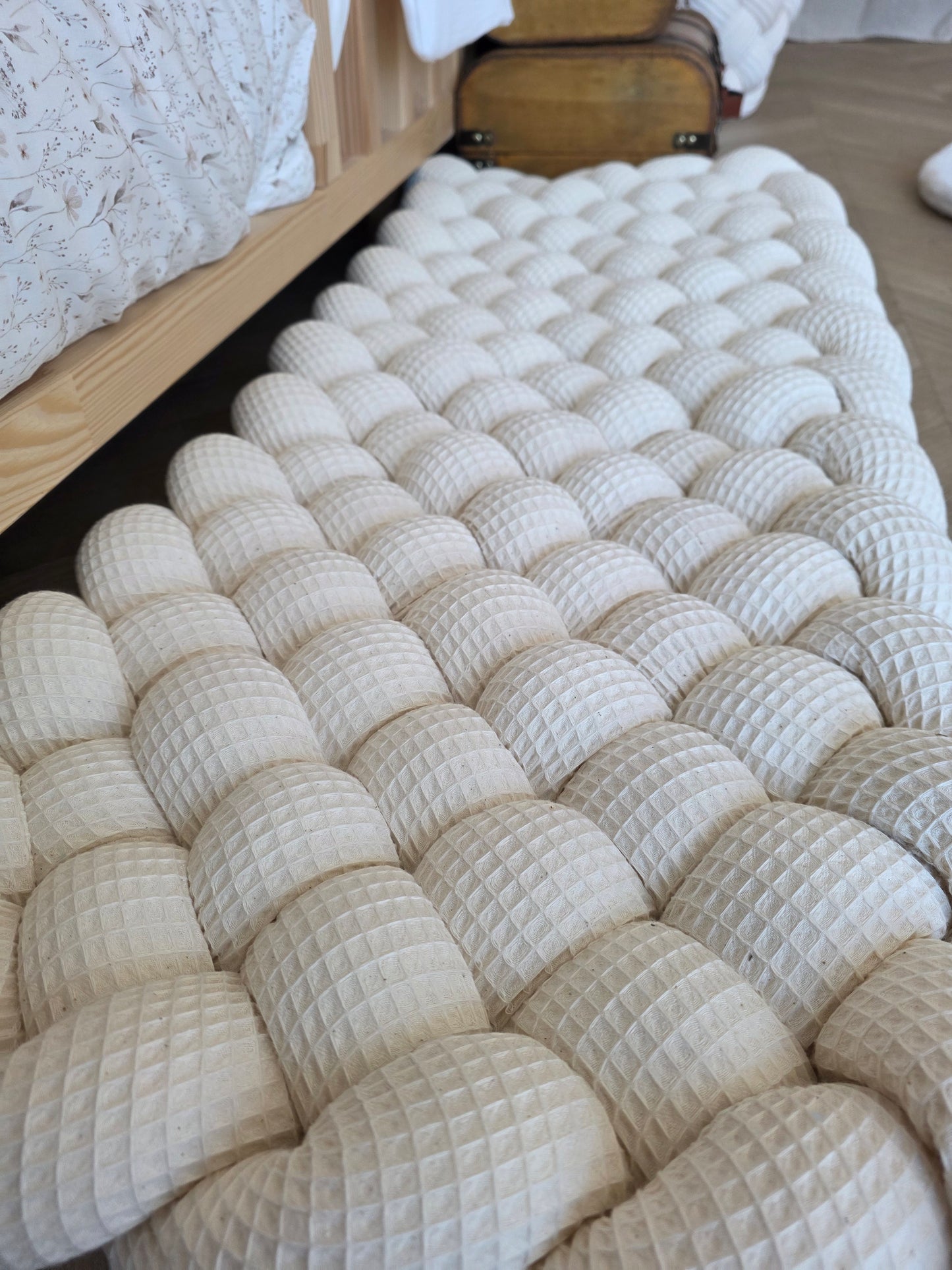 Tapis tressé 100x40cm crème