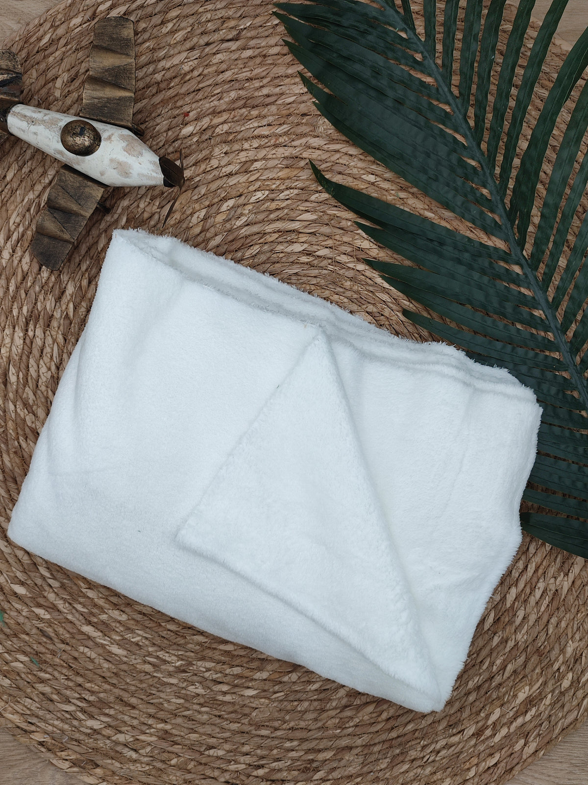 Tissu Doudou - Polaire Blanc