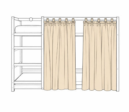 Rideau de lit Ikea Kura - sur mesure