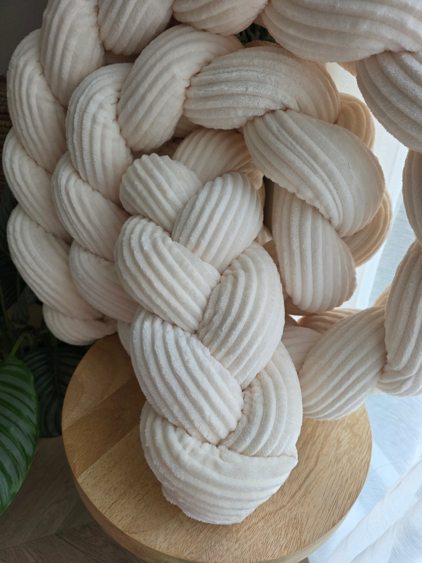Tresse de lit 3 brins 300cm côtelé crème